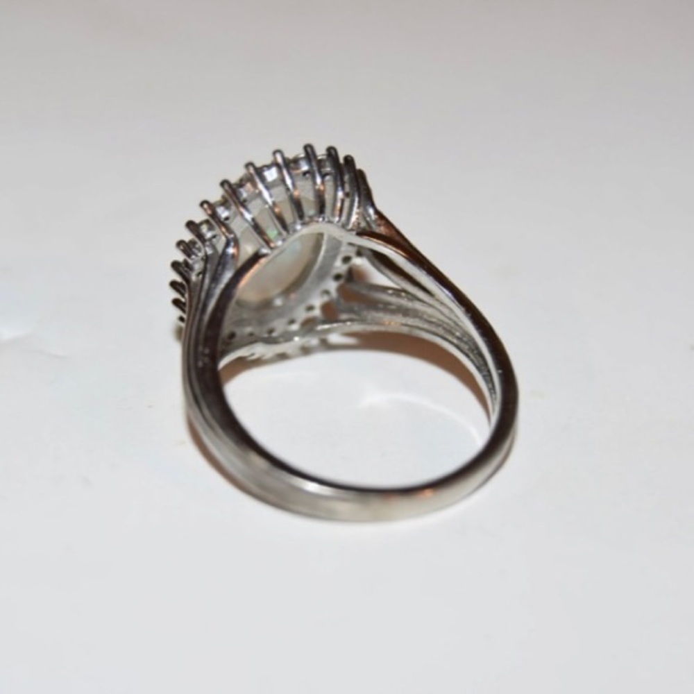 Vintage Sterling Silver 925‎ opal Ring sz 10 - Picture 5 of 5